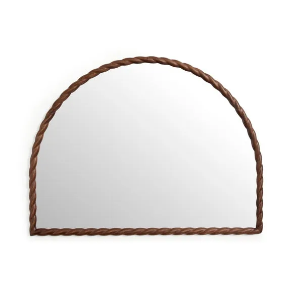 Lucia Twisted Wood Arched Overmantel Wall Mirror 3