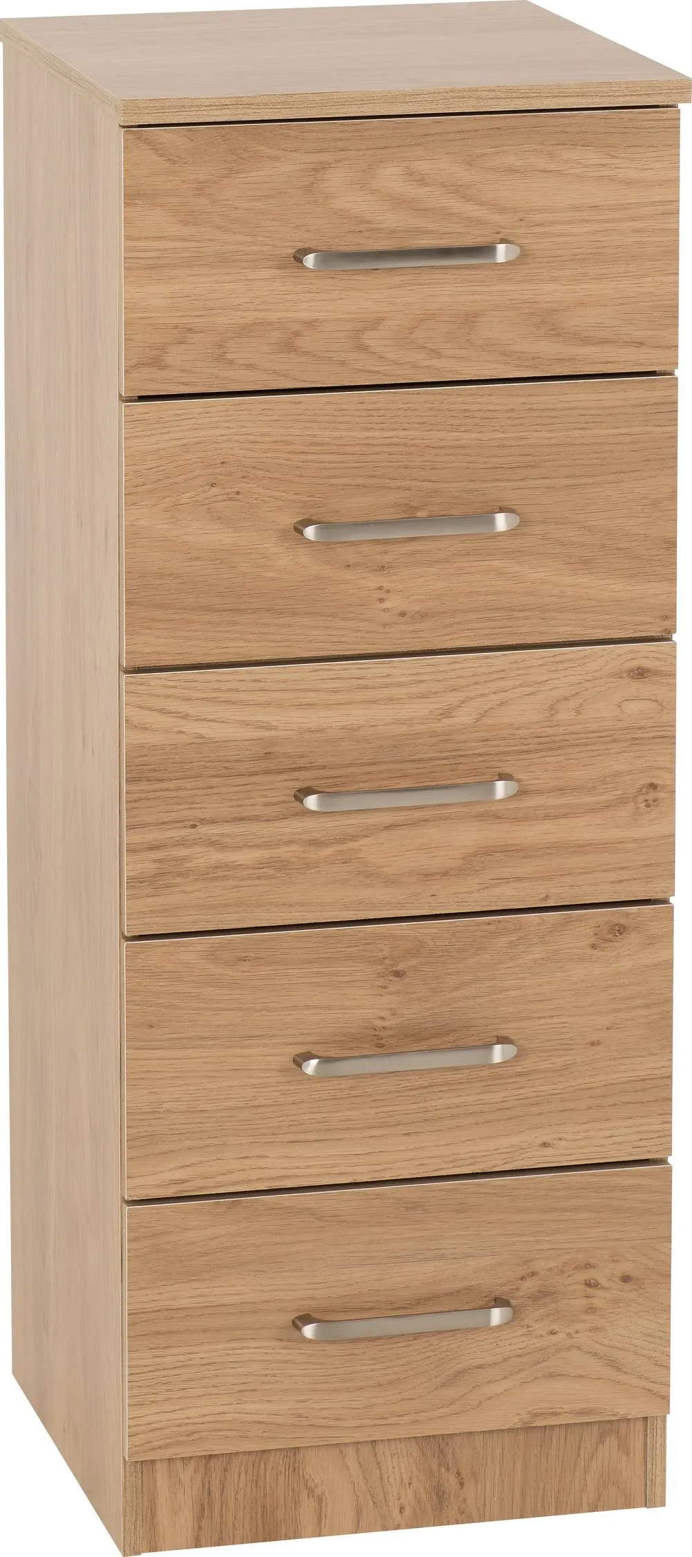 Seconique Dakotia 5 Drawer Narrow Chest in Light Oak 2