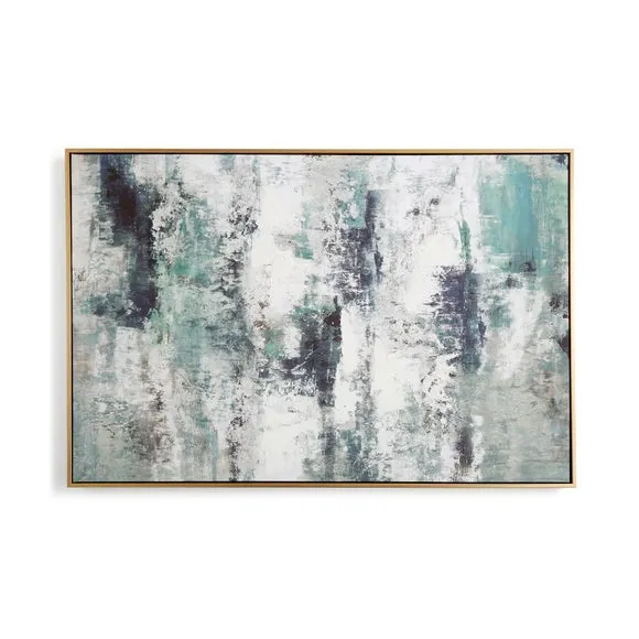 Blue Abstract Framed Canvas 3