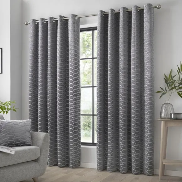 Curtina Kendal Jacquard Eyelet Curtains 2