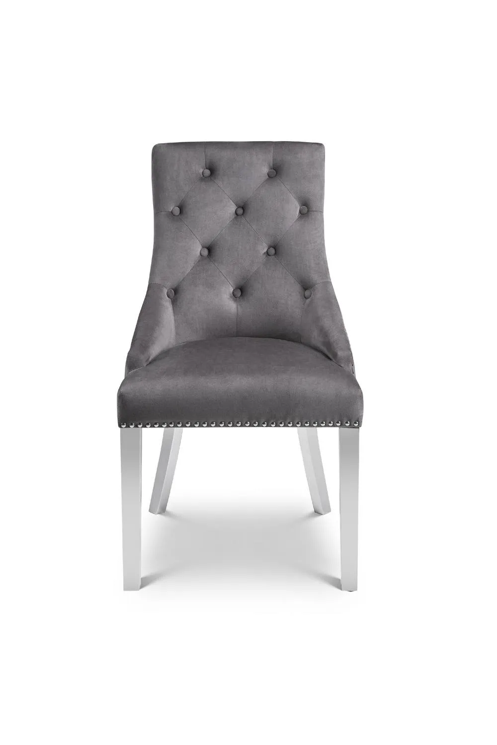 Julian Bowen Gladstone Buttoned Back Upholstered Dining Chair (Set of 2) in Grey 4