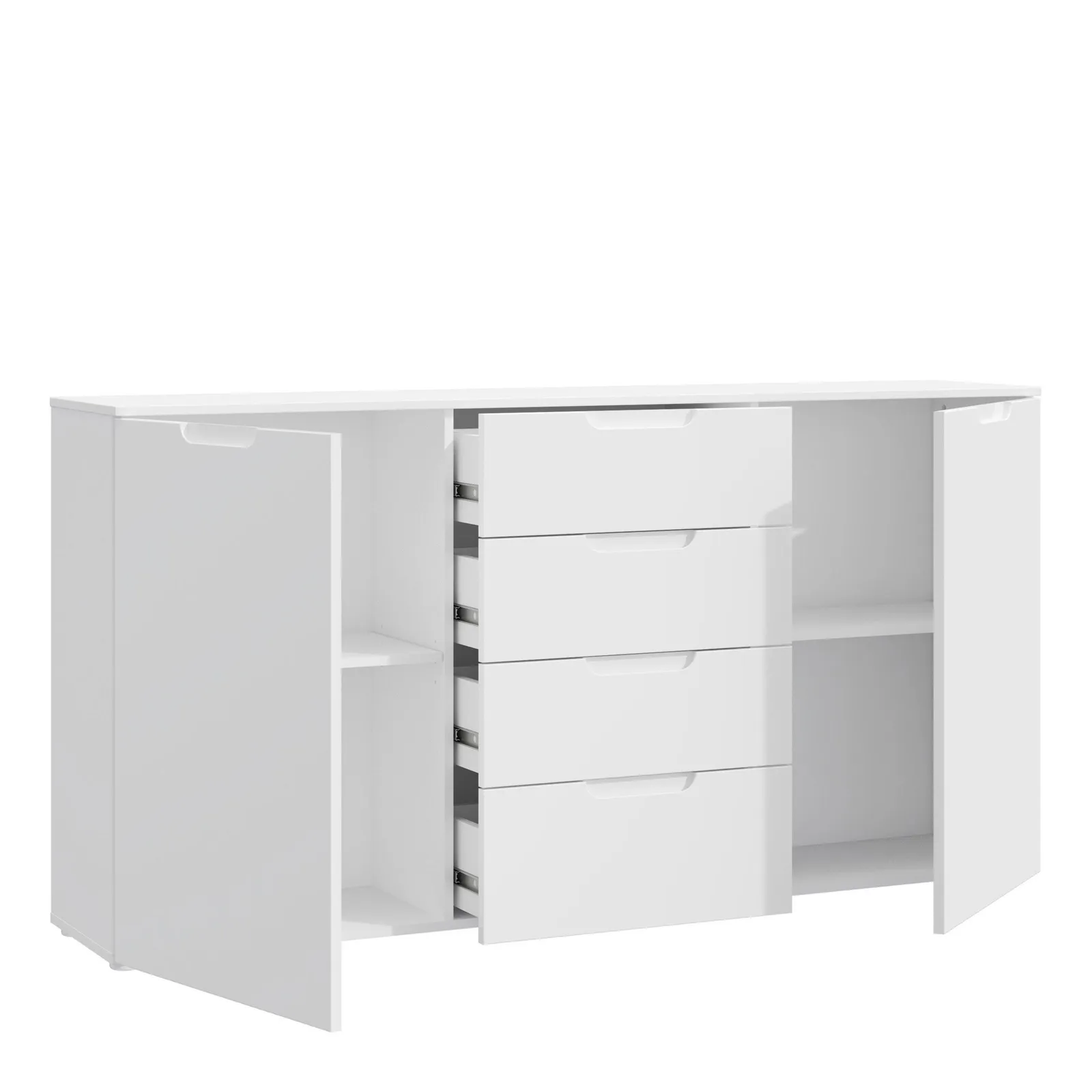 Furniture To Go Sienna Wide Chest of 4 Drawers & 2 Doors in White 3