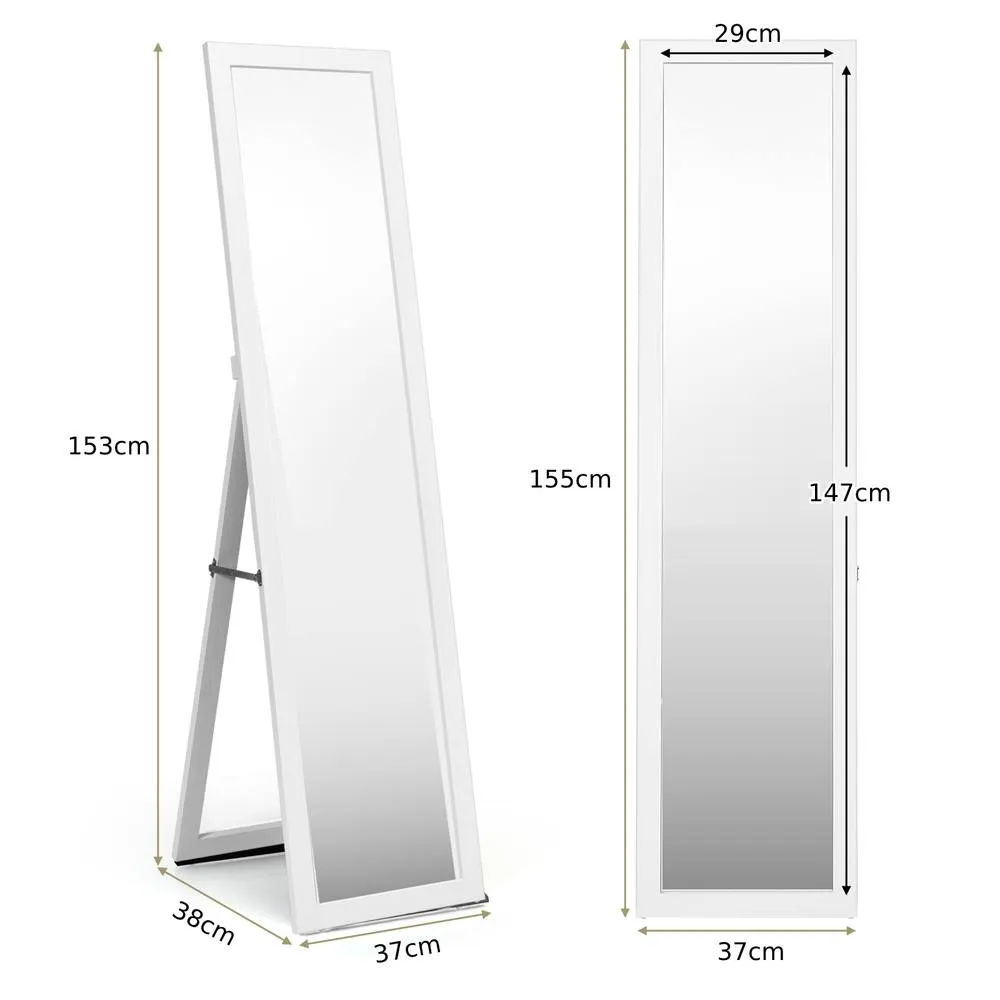 Costway 2 IN1 Full Length Mirror Free Standing Dressing Mirror in White 3