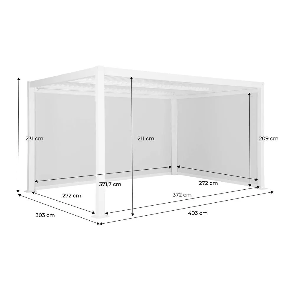 sweeek Louvered pergola 4 x 3m with a 3m blind & a 4m blind in Dark Grey 5