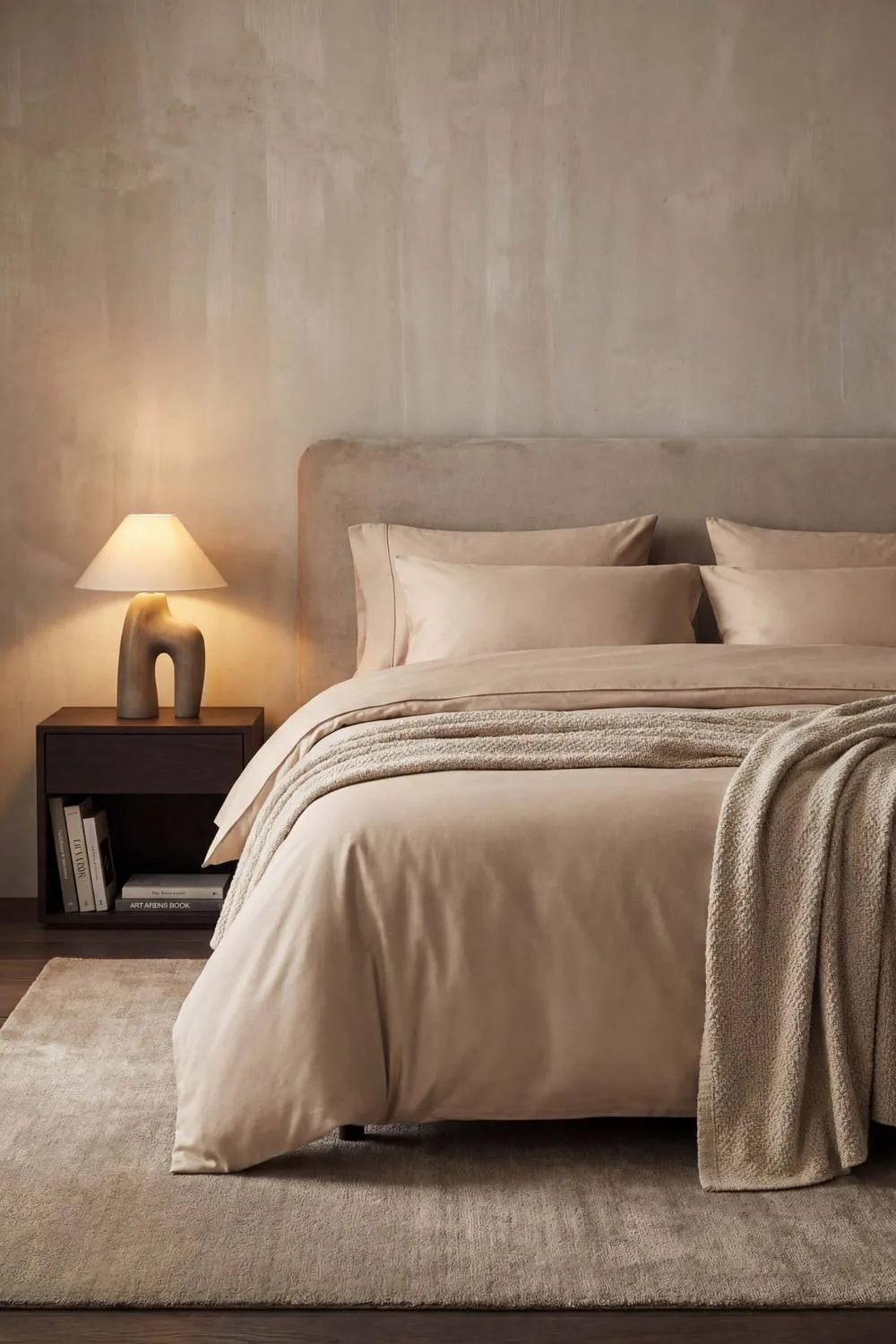 Bedable 100% Cotton Deep Fitted Sheet Sateen 460 Thread Count - (Up to 36cm) in Beige