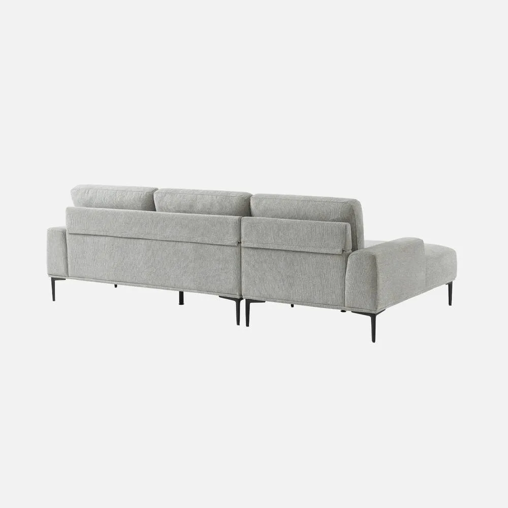 sweeek 3-seater Corner Sofa Left-hand In Fabric & Metal in Light Grey 3