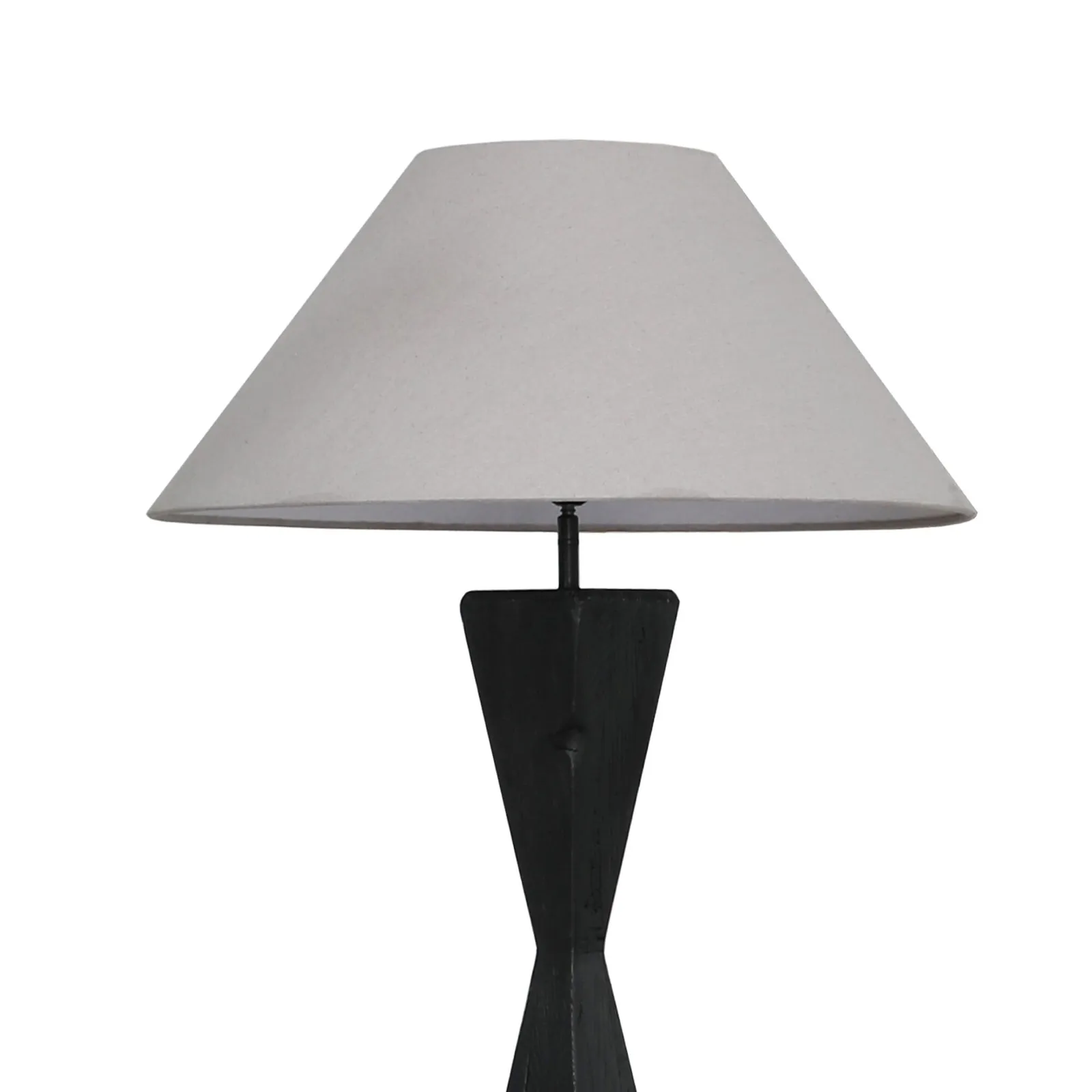 Blk Column Floor Lamp With White Shade 60X60X157Cm Oak | Barker & Stonehouse 3