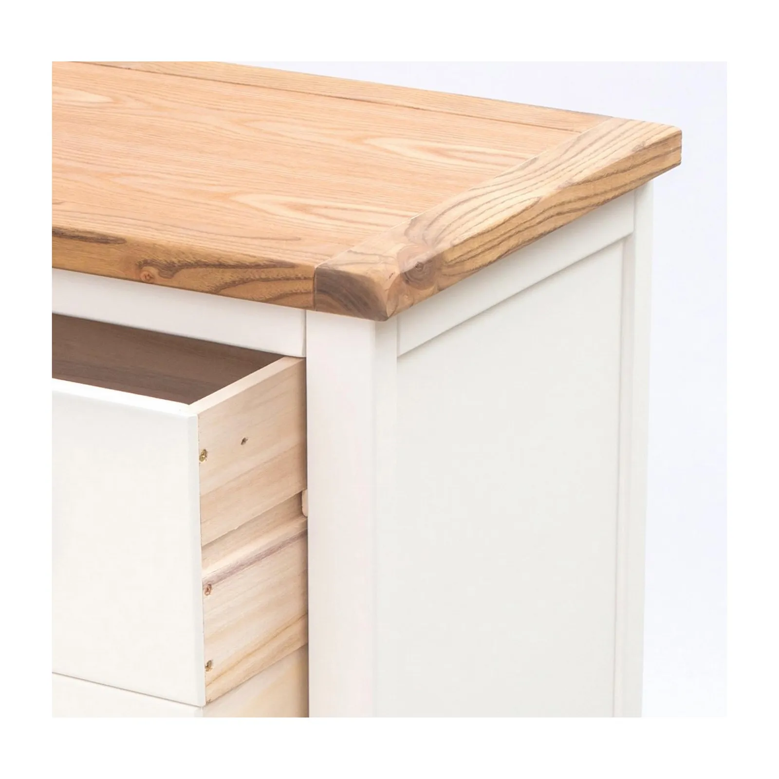Cabinet Bits Lovere 3 Drawer Dressing Table Set Brass Cup Handle in Off-White 5