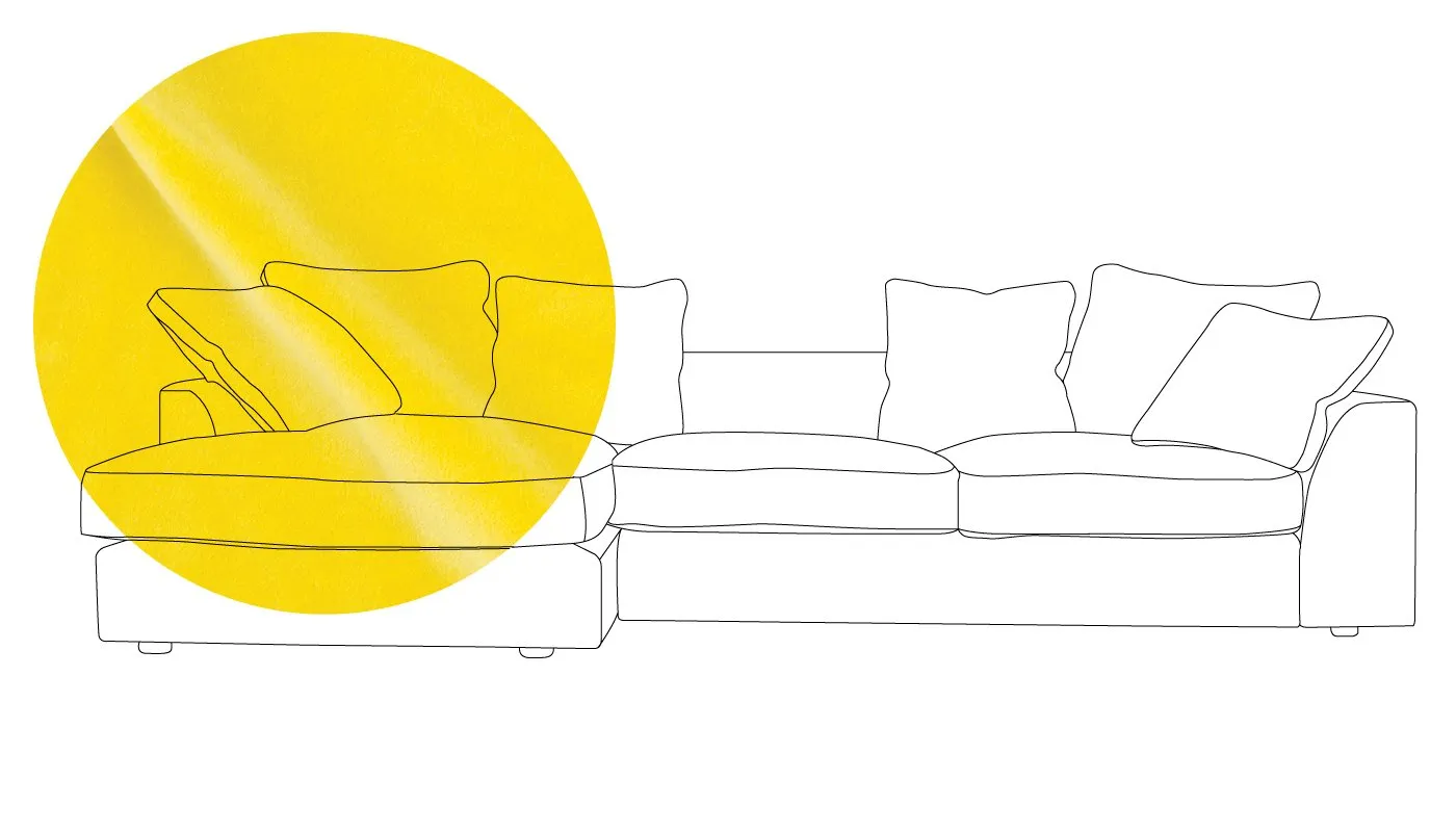 Heal's Cumulus Left Hand Corner Sofa Varese Velvet Alchemilla Black Feet
