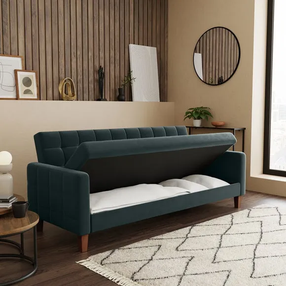 Harlow Velvet Storage Double Sofa Bed 3