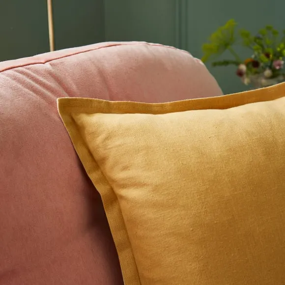 Contrast Oxford Edge Cotton & Linen Square Cushion Cover 4