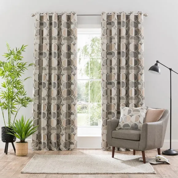 Cai Circle Jacquard Eyelet Curtains 2
