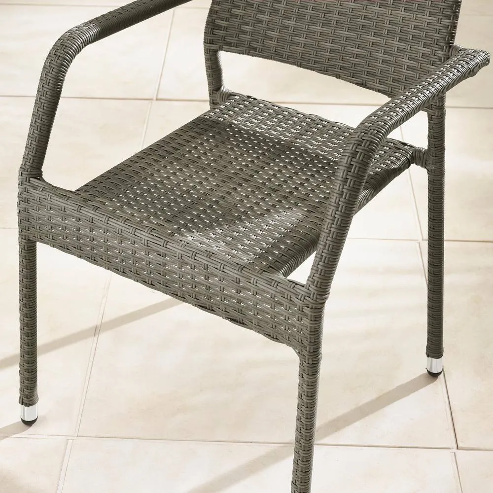 FurnitureboxUK Antigua Rattan 4 Seat Round Table Garden Dining Set in Grey 5
