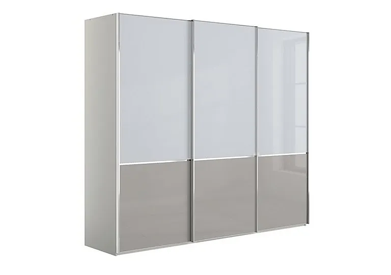 Santa Cruz 250cm 3 Door Sliding Wardrobe - Two Tone/Grey