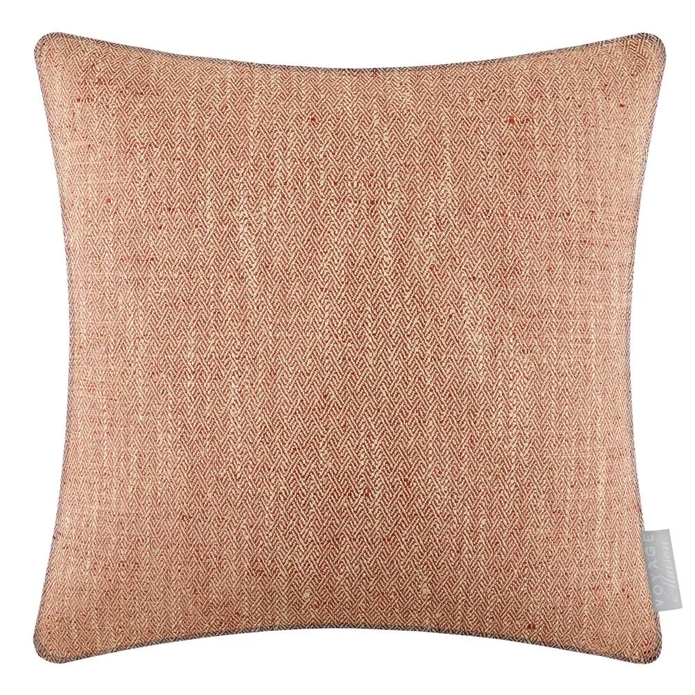 Voyage Maison Jedburgh Textured Woven Square Cushion in Orange 2