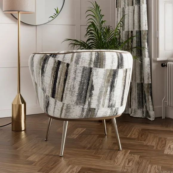 Bella Greyson Print Chenille Cocktail Chair 2