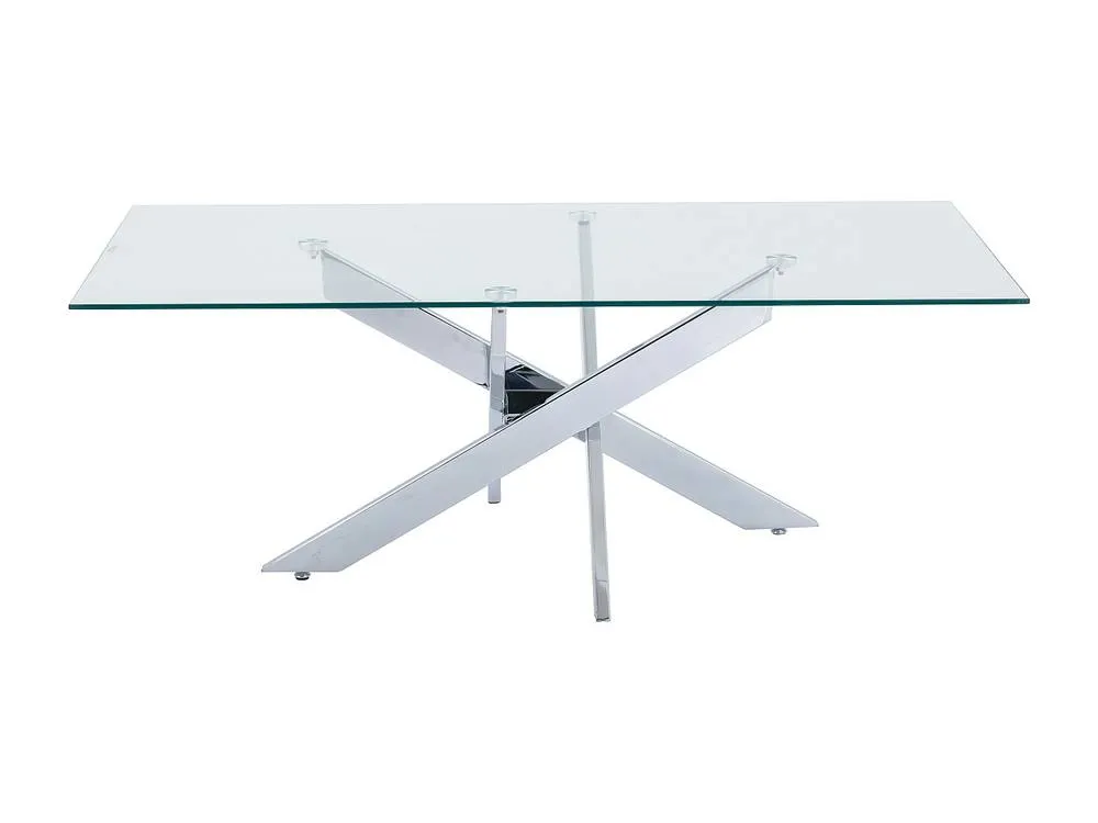 Vente-unique Tempered Glass & Chromed Metal Coffee Table - Transparent - COSIMA in Clear