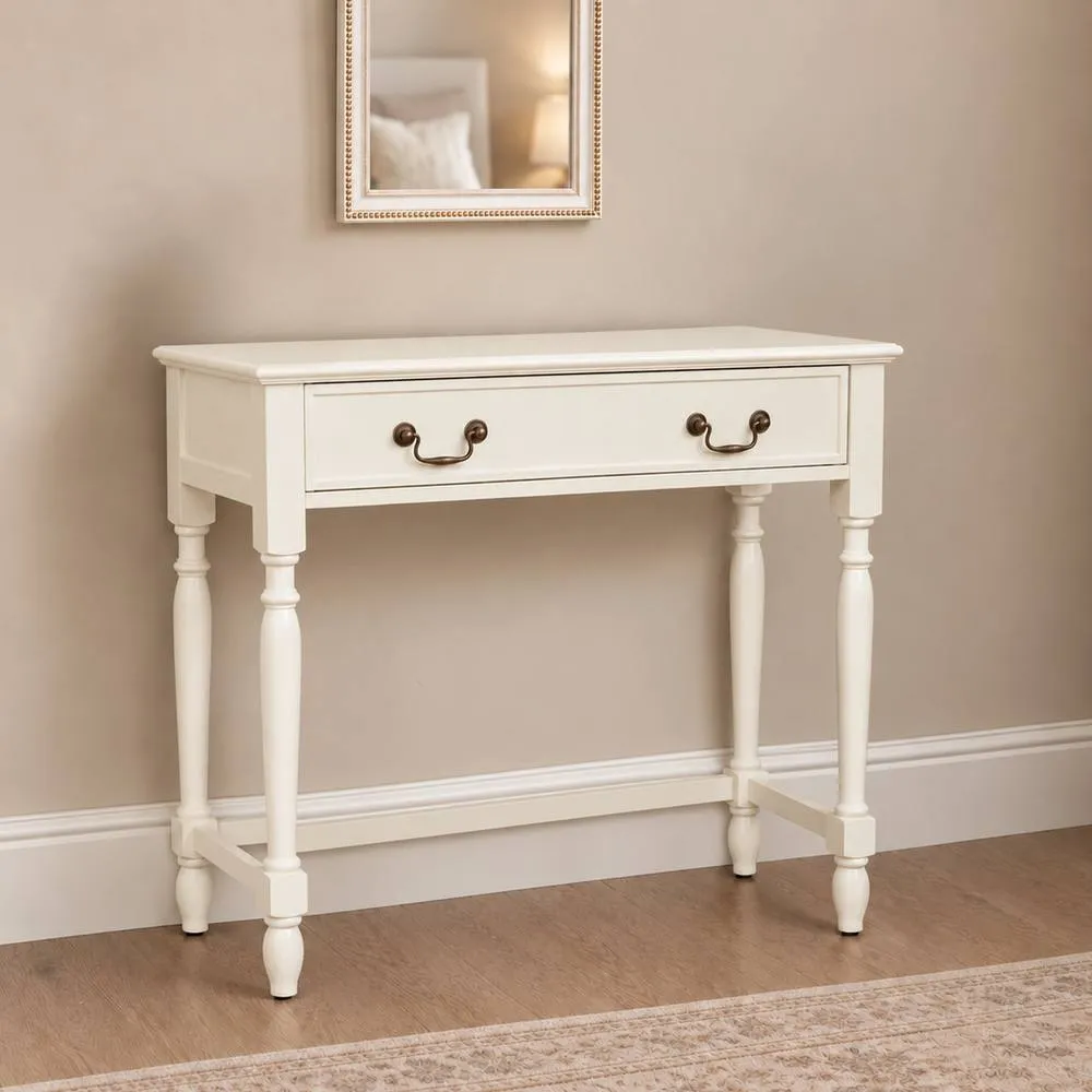 Melody Maison Ivory 2 Drawer Console / Dressing Table - Charlotte Ivory Range 2