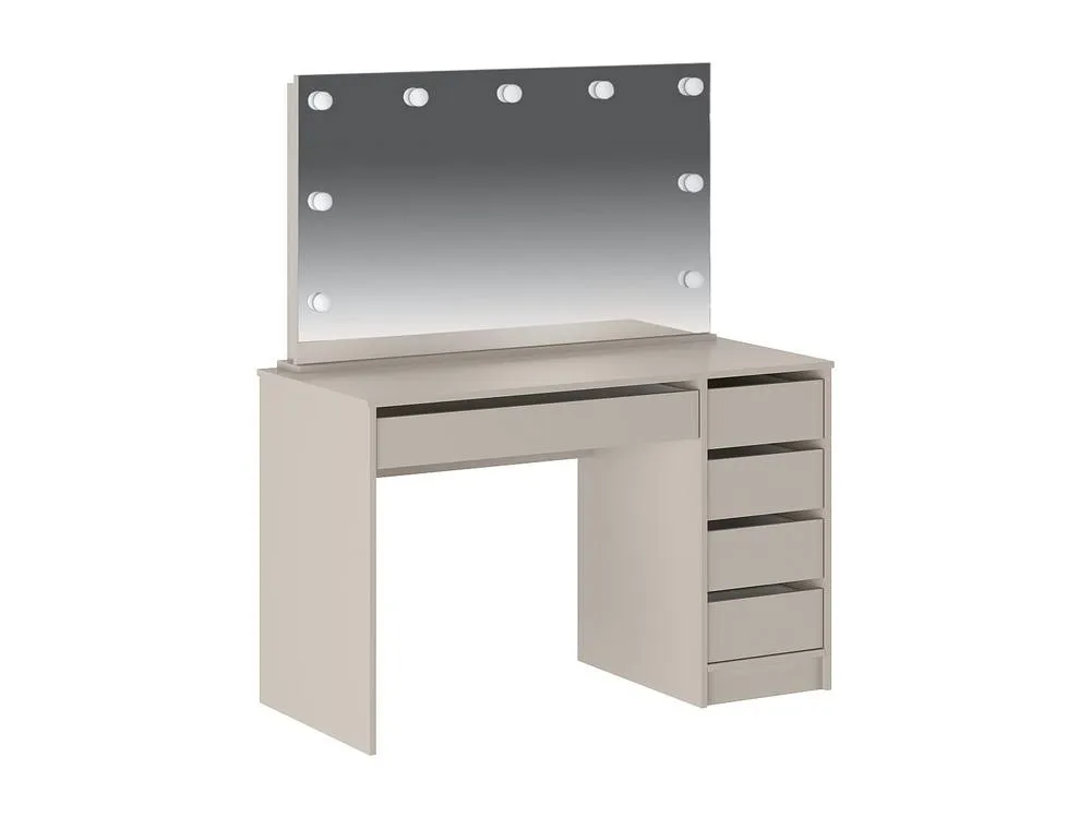 Vente-unique Dressing Table With LED Mirror - 5 Drawers - Beige - JENEMI 4