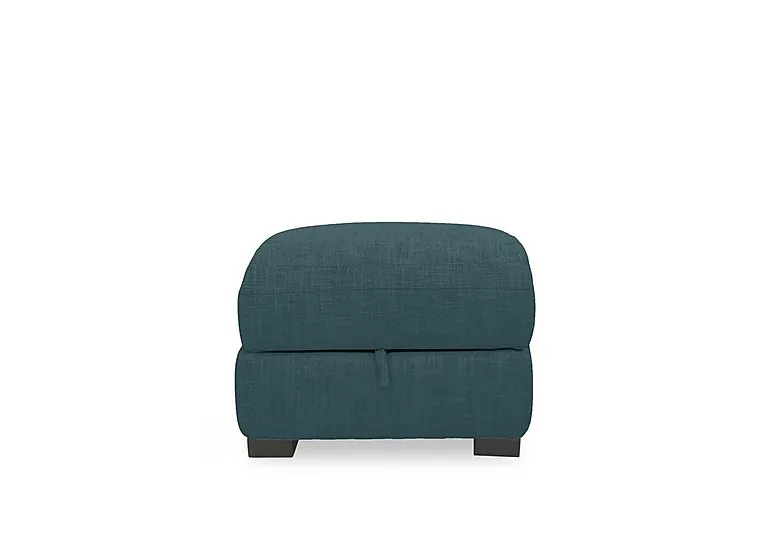 Nova Fabric Storage Footstool - Peacock