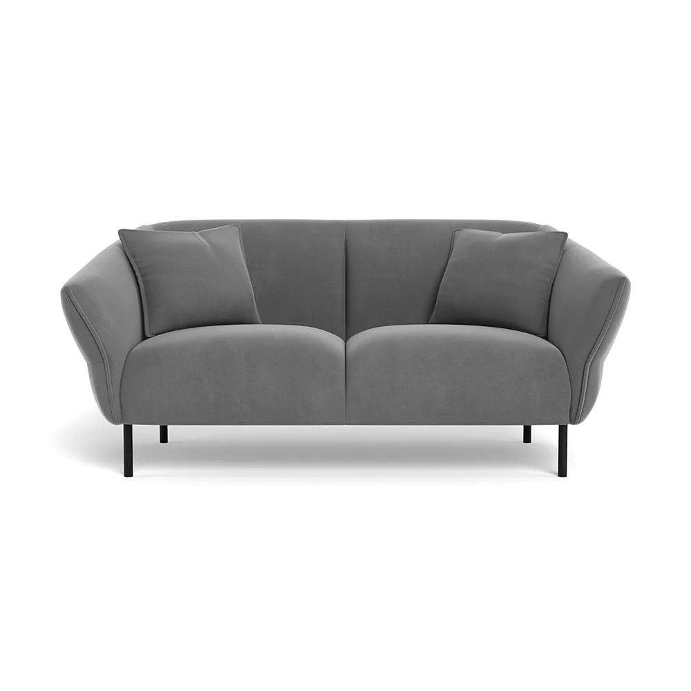 Heal's Alto 2 Seater Sofa Smart Velvet Mercury Black Feet 1