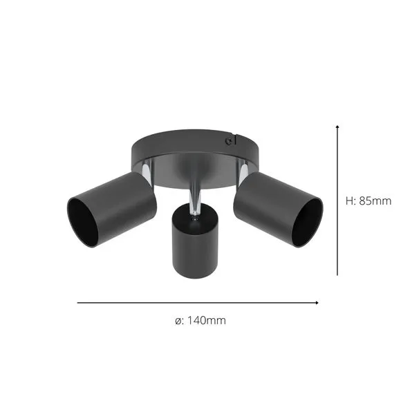 EGLO Essentials Reciso-E 3 Light Adjustable Semi Flush Spotlight 4