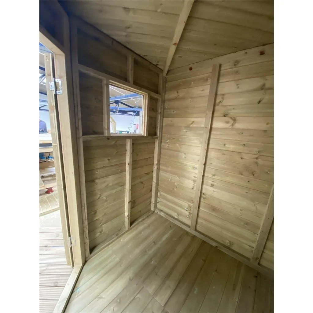 Marlborough 10 x 10 Corner Pressure Treated Apex Workshop in Natural 5