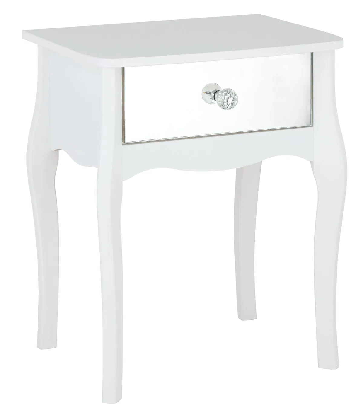 Argos Home Amelie 1 Drawer Mirrored Bedside Table - White