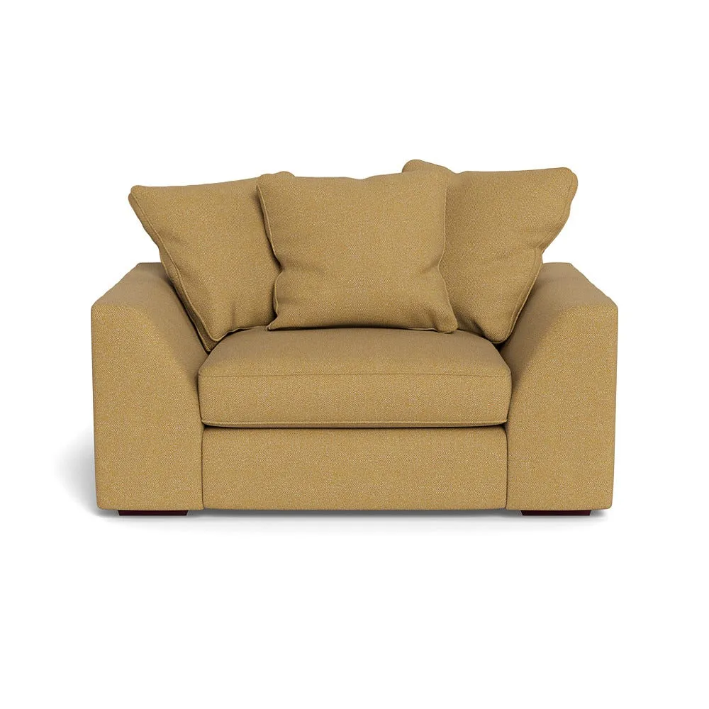 Heal's Cumulus Loveseat Boucle Tweed Citrine Black Feet