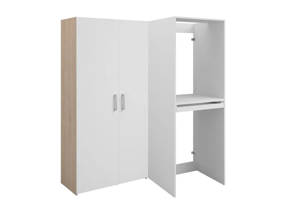 Vente-unique Washing Machine & Tumble Dryer Cabinet With Double Door Storage in Light Oak 4