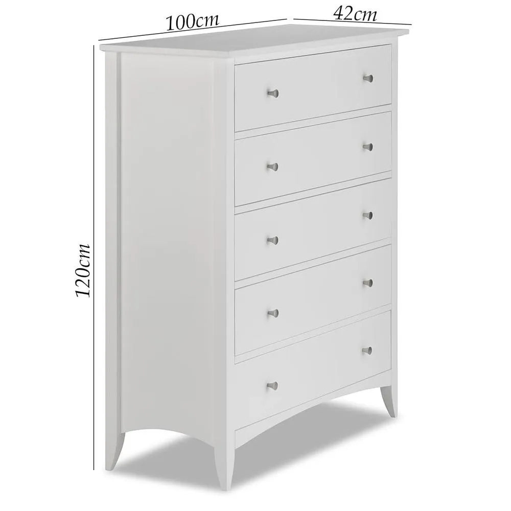 Statement Furniture Edward Hopper 5 Drawer Chest of Drawers in White 2