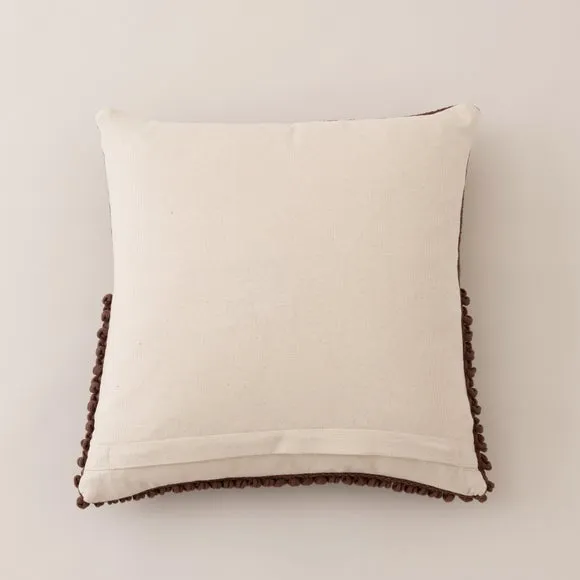Jersey Bobble Half Banded Cotton Square Cushion 5