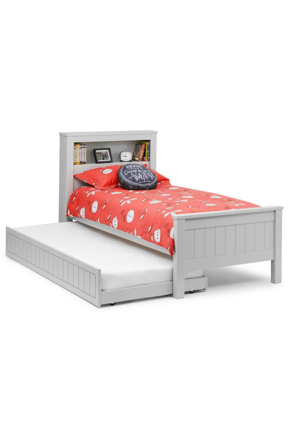 Julian Bowen Maine Bookcase Bed with Underbed Trundle in Grey 4