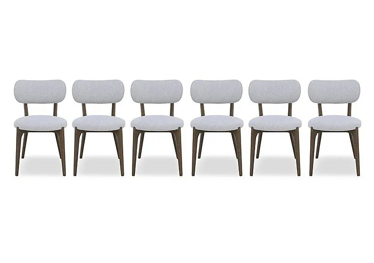 Cortado Set of 6 Open Back Dining Chairs with Wooden Legs