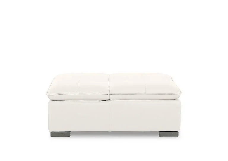 Edison Leather Storage Chair Stool - Star White