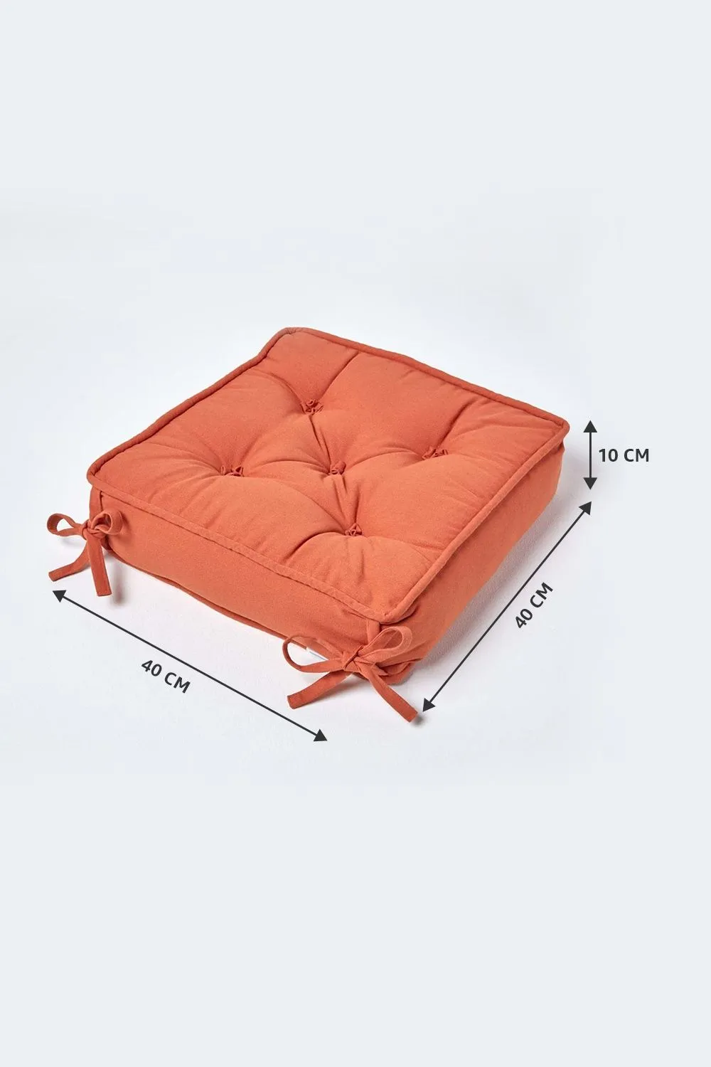 Homescapes Cotton Dining Chair Booster Cushion in Terracotta 2