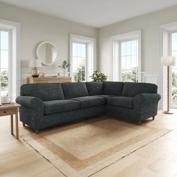 Flori Chunky Chenille Corner Sofa 1