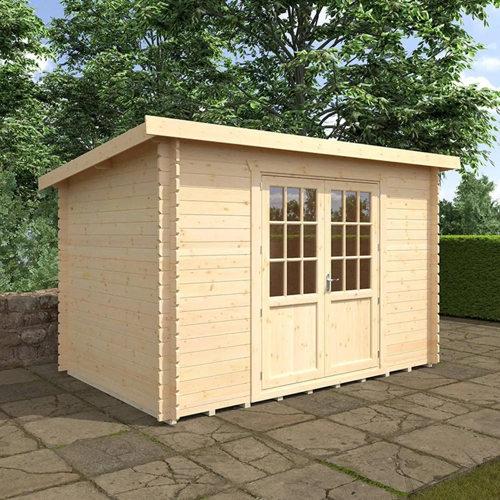 Buttercup Farm 12x8 The Kingsley 28mm Cabin - L355 x W235 x H232.8 cm in Natural 2