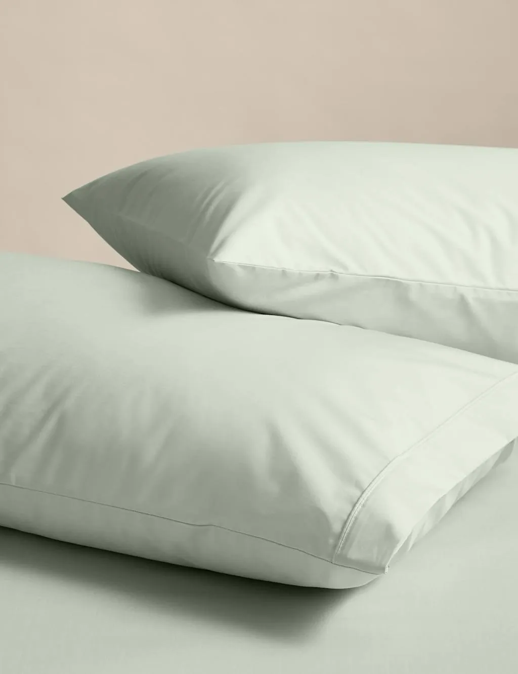 M&S 2 Pack Egyptian Cotton 230 Thread Count King Size Pillowcases Sage