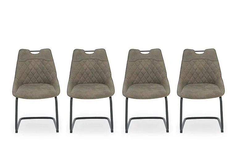 Warrior Set of 4 Cantilever Dining Chairs - Taupe