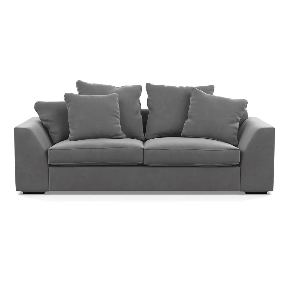 Heal's Cumulus 4 Seater Sofa Smart Velvet Mercury Black Feet 1