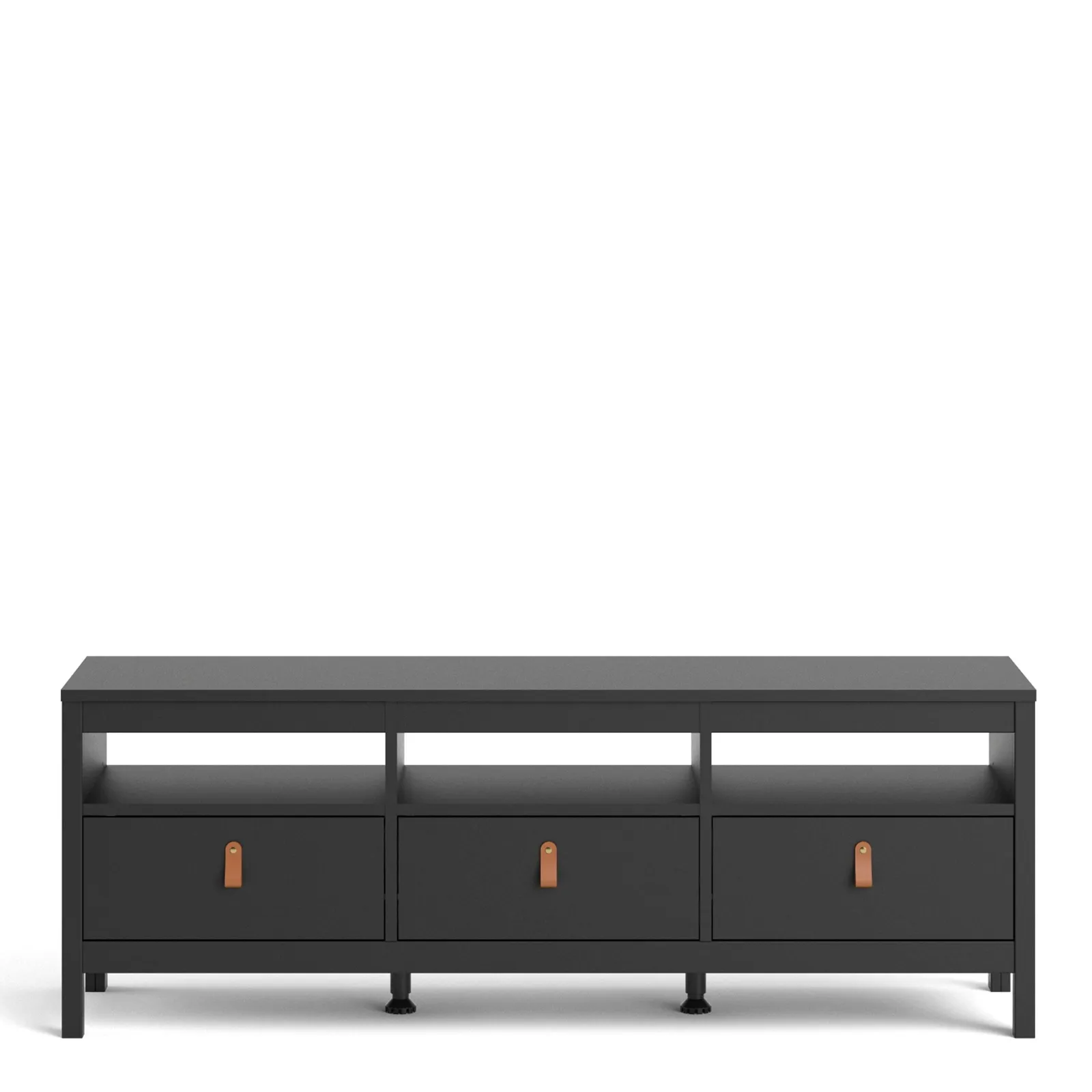 Furniture To Go Barcelona TV Unit 3 Drawers in Black 2