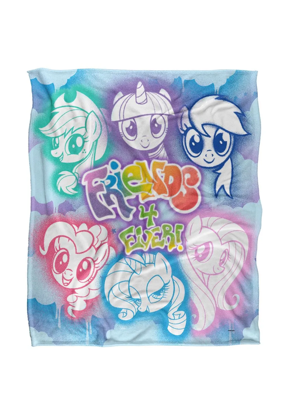 My Little Pony Friends 4 Ever Silky Touch Super Soft Throw Blanket 152 X 127 cm in White