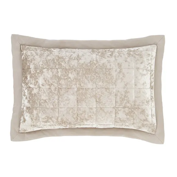 Catherine Lansfield Natural Crushed Velvet Pillow Sham Pair