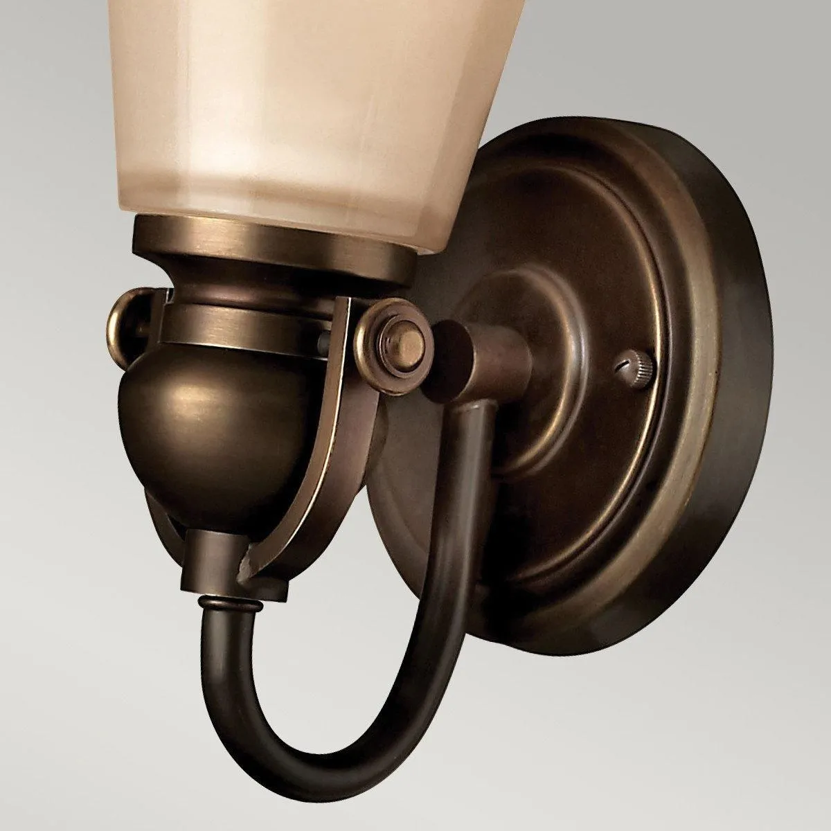 Netlighting Mayflower 1 Light Wall Light Olde Bronze Glass Shade E27 in Brown 2