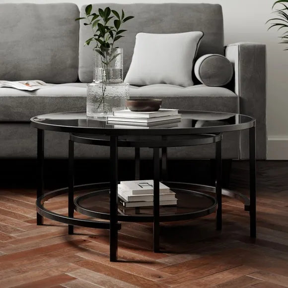 Sofia Glass Coffee Nest of Tables 2