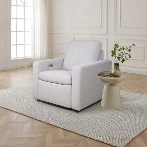 Zaria Boxy Basketweave Power Recliner Armchair
