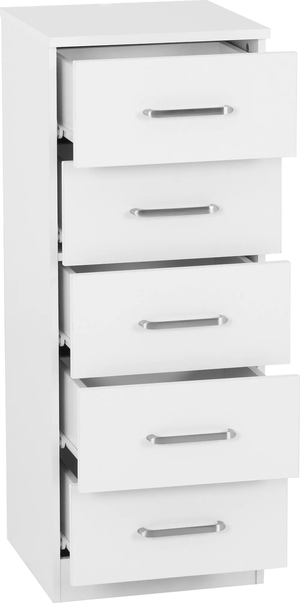 Seconique Dakotia 5 Drawer Narrow Chest in White 3