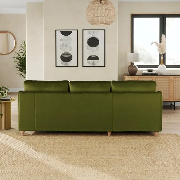 Hattie Matte Plush Velvet Corner Chaise Sofa 3