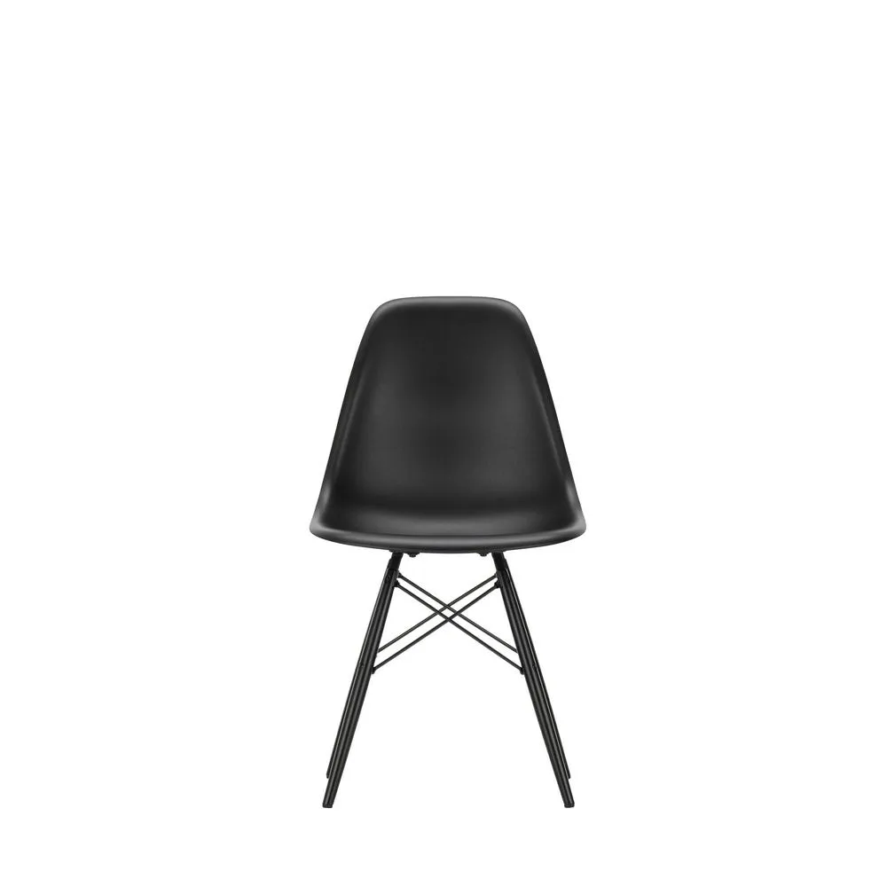 Vitra Eames DSW Side Chair New Height Deep Black Black Maple Base 3